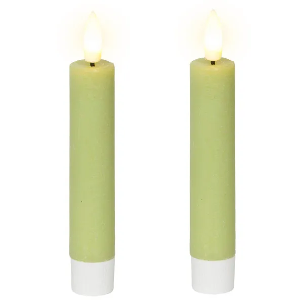 Lumineo LED Indoor Stabkerzen Echtwachs Hellgrün Ø 2,2 cm Höhe 14,5 cm - 2er Pack Lumineo LED Indoor Stabkerzen Echtwachs Hellgrün Ø 2,2 cm Höhe 14,5 cm - 2er Pack