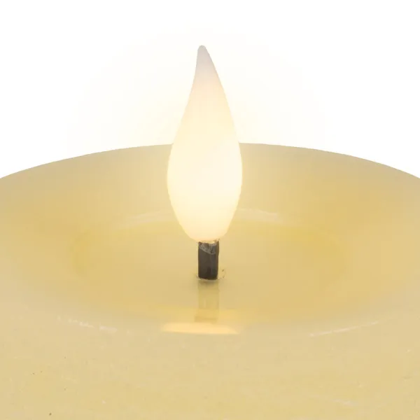 Lumineo LED-Kerze Flacker-Effekt Indoor cremefarben Wachs Ø 7,5 cm Höhe 20 cm - warmweiß