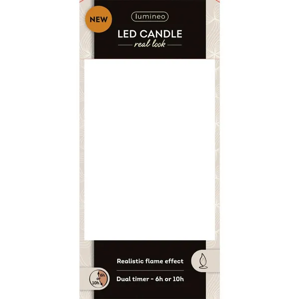 Lumineo LED-Kerze Flacker-Effekt Indoor cremefarben Wachs Ø 7,5 cm Höhe 20 cm - warmweiß