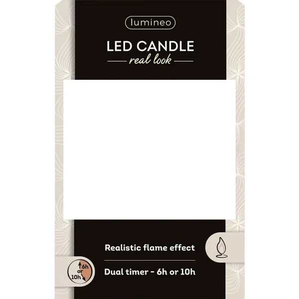 Lumineo LED-Kerze Flacker-Effekt Indoor ochsenblut Wachs Ø 7,5 cm Höhe 9,5 cm - warmweiß