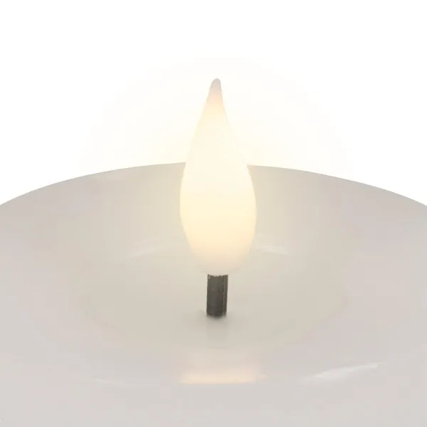 Lumineo LED-Kerze Flacker-Effekt Indoor weiß Wachs Ø 7,5 cm Höhe 13,5 cm - warmweiß