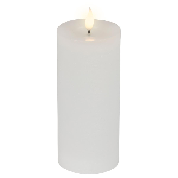 Lumineo LED-Kerze Flacker-Effekt Indoor weiß Wachs Ø 7,5 cm Höhe 20 cm - warmweiß