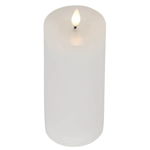 Lumineo LED-Kerze Flacker-Effekt Indoor weiß Wachs Ø 7,5 cm Höhe 20 cm - warmweiß