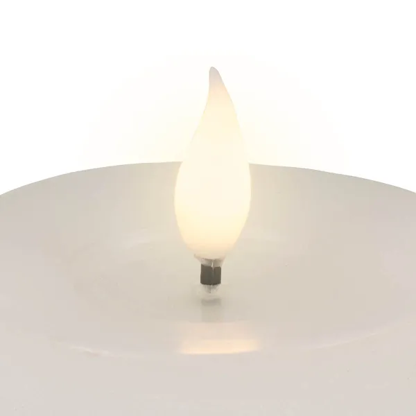 Lumineo LED-Kerze Flacker-Effekt Indoor weiß Wachs Ø 7,5 cm Höhe 20 cm - warmweiß
