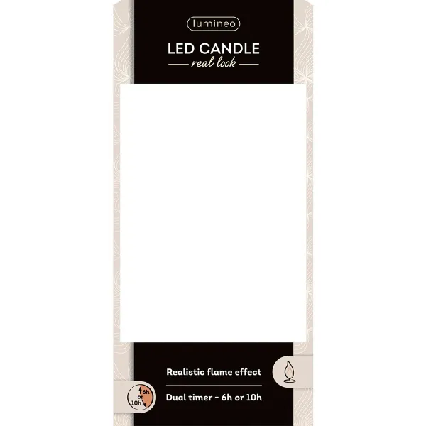 Lumineo LED-Kerze Flacker-Effekt Indoor weiß Wachs Ø 7,5 cm Höhe 20 cm - warmweiß