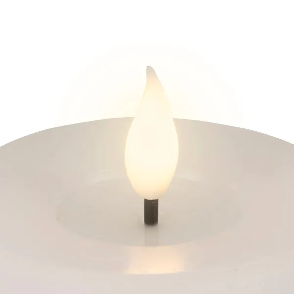 Lumineo LED-Kerze Flacker-Effekt Indoor weiß Wachs Ø 7,5 cm Höhe 9,5 cm - warmweiß