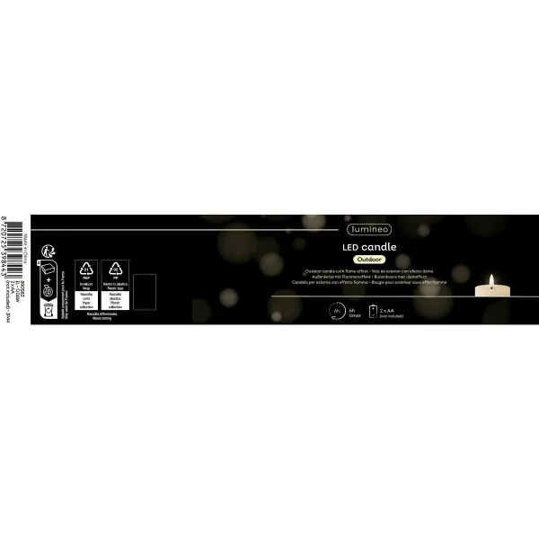 Lumineo LED Kerze Wachs Wellenoptik grün Ø 8,5 cm H: 11,5 cm Outdoor - Beton