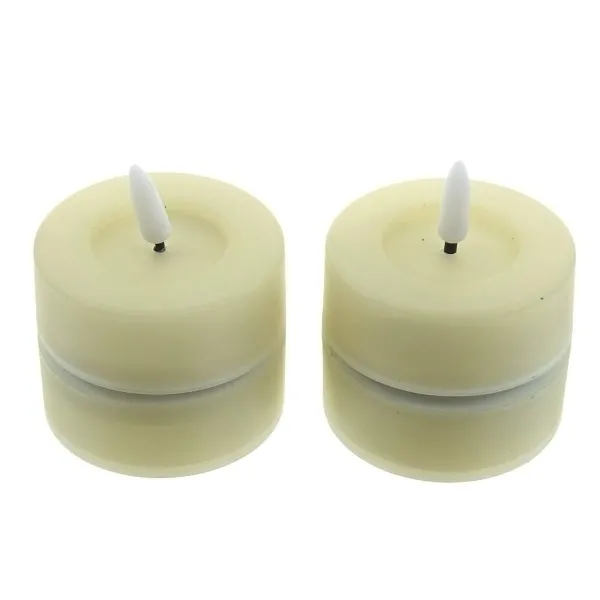Lumineo LED Teelichter Cremeweiß aus Wachs Ø 6,5 cm 2 Stück - warmweiß Lumineo LED Teelichter Cremeweiß aus Wachs Ø 6,5 cm 2 Stück - warmweiß