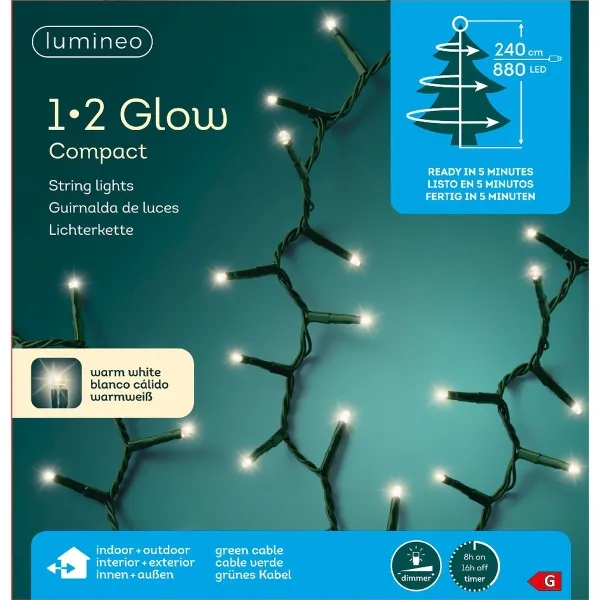 Lumineo LED Lichterkette 1•2 Glow Compact 240 cm 880 Lichter warmweiß Lumineo LED Lichterkette 1•2 Glow Compact 240 cm 880 Lichter warmweiß