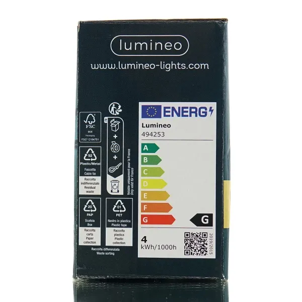 Lumineo LED Lichterkette Basic schwarz 13,5 Meter 180 Lichter - softgold