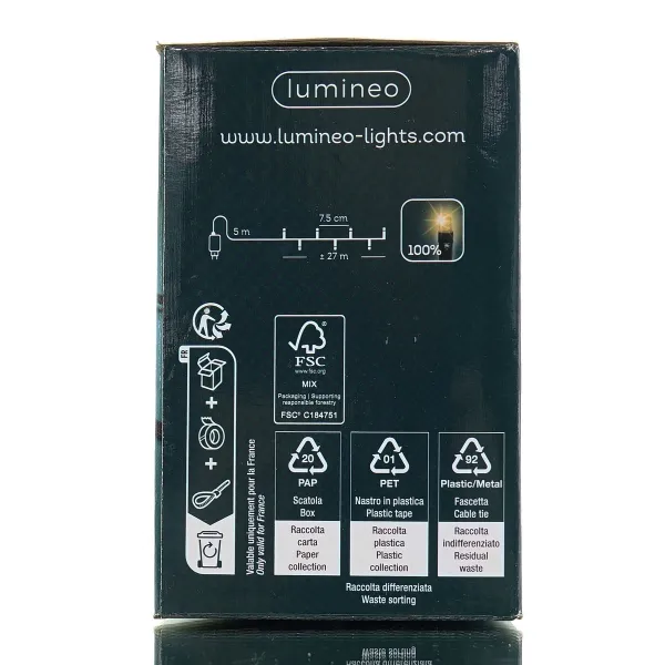 Lumineo LED Lichterkette Basic schwarz 27 Meter 360 Lichter - softgold