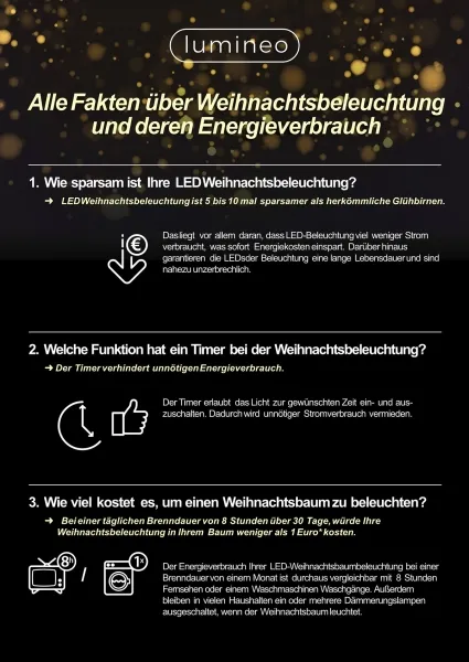 Lumineo LED Lichterkette Basic 900 cm 120 Lichter warmweiß