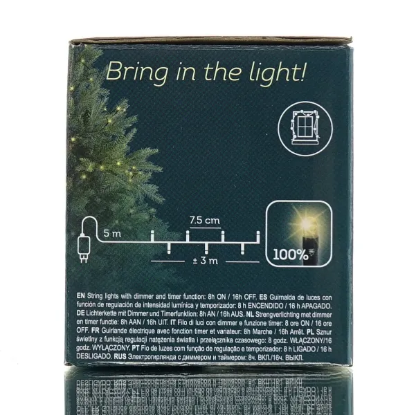 Lumineo LED Lichterkette Basic schwarz 3 Meter 40 Lichter - softgold