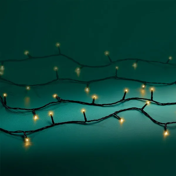 Lumineo LED Lichterkette Basic schwarz 9 Meter 120 Lichter - softgold