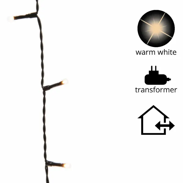 Lumineo LED Lichterkette Basic schwarz 9 Meter 120 Lichter - warmweiß