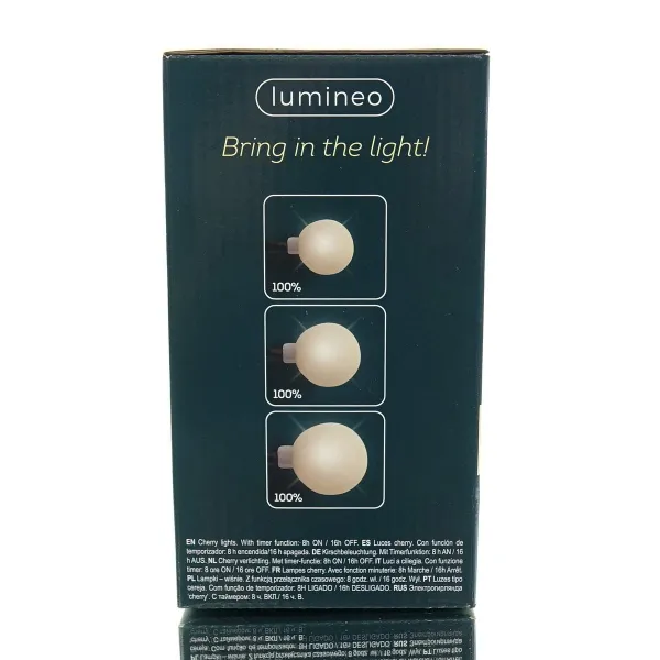 Lumineo LED Lichterkette Cherry 3 sizes schwarz 9 Meter 120 Lichter - warmweiß