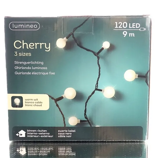 Lumineo LED Lichterkette Cherry 900 cm 120 LED Warmweiß