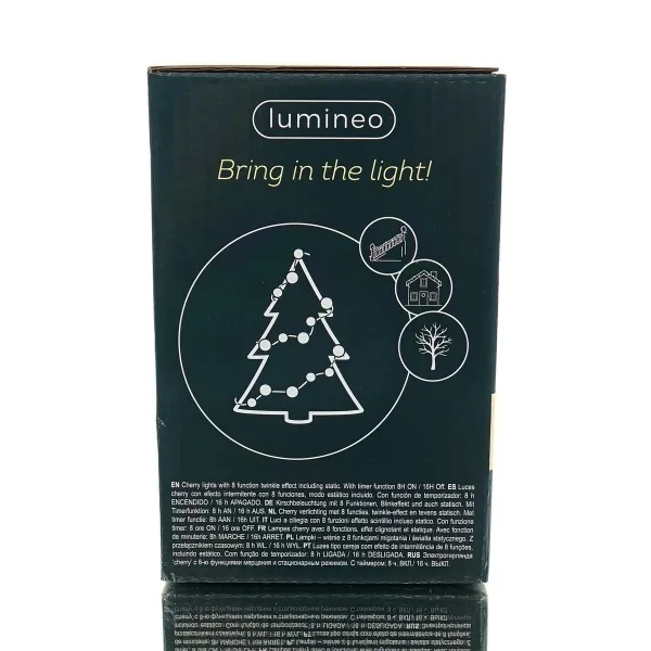 Lumineo LED Lichterkette Cherry Compact Twinkle schwarz 7,5 Meter 350 Lichter - warmweiß