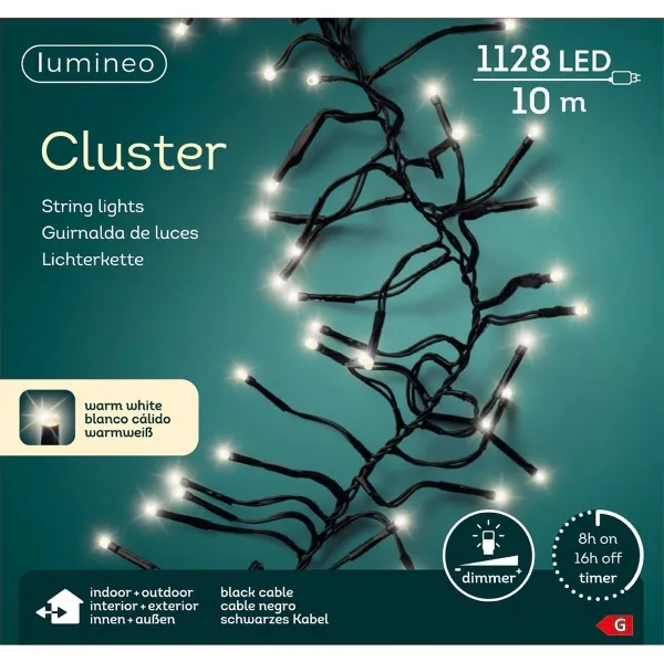 Lumineo LED Lichterkette Cluster 1.000 cm 1.128 Lichter warmweiß Lumineo LED Lichterkette Cluster 1.000 cm 1.128 Lichter warmweiß