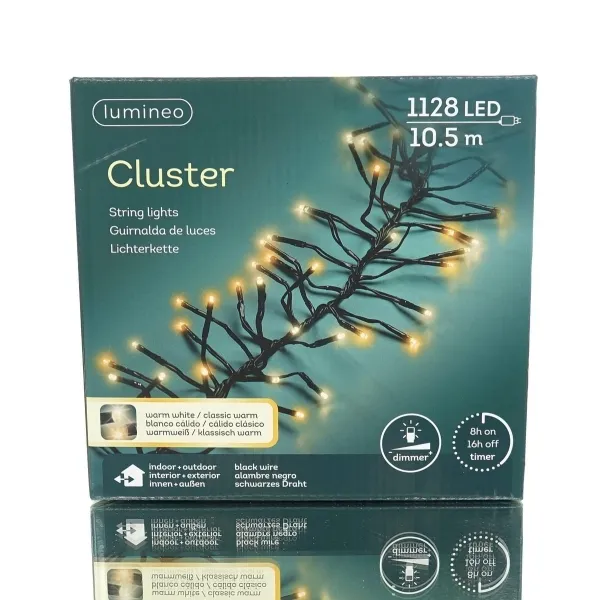 Lumineo LED Lichterkette Cluster 1.000 cm 1.128 Lichter warmweiß
