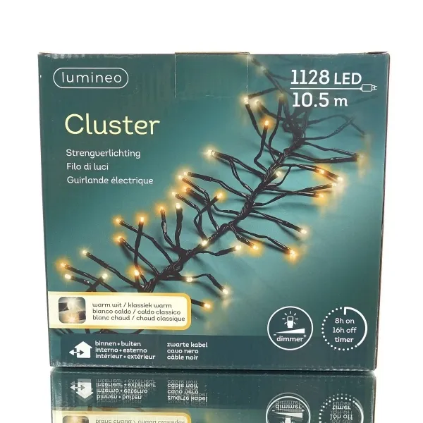 Lumineo LED Lichterkette Cluster 1.000 cm 1.128 Lichter warmweiß