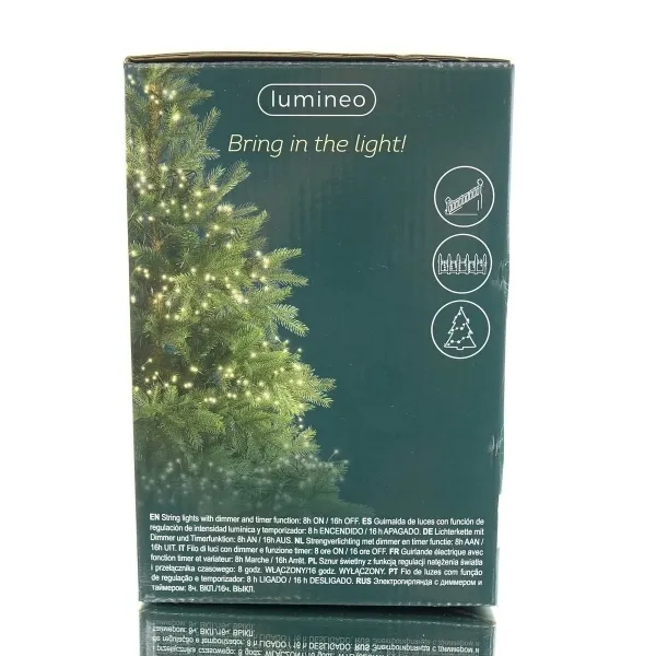 Lumineo LED Lichterkette Cluster schwarz 13,5 Meter 1512 Lichter - warmweiß