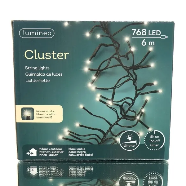 Lumineo LED Lichterkette Cluster 600 cm 768 Lichter Warmweiß