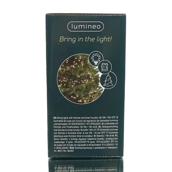 Lumineo LED Lichterkette Cluster schwarz 6 Meter 768 Lichter - warmweiß