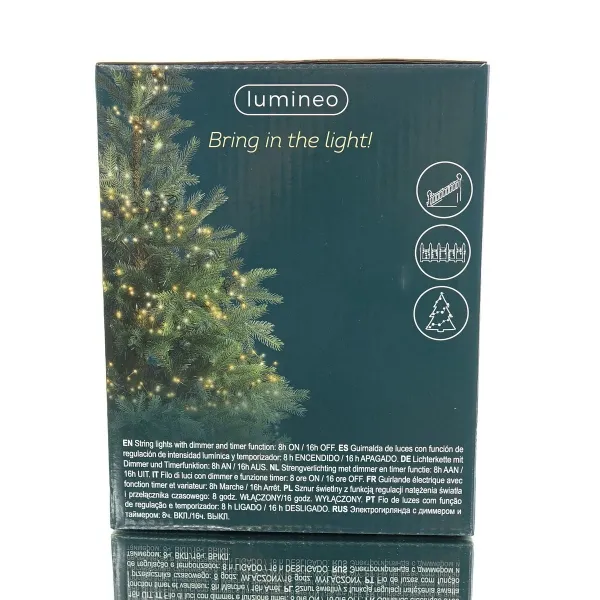 Lumineo LED Lichterkette Cluster schwarz 10 Meter 1128 Lichter - warmweiß