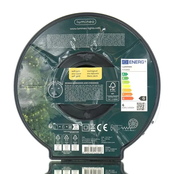 Lumineo LED Lichterkette Compact Twinkle schwarz Doppeltimer 30 Meter 1000 Lichter - softgold