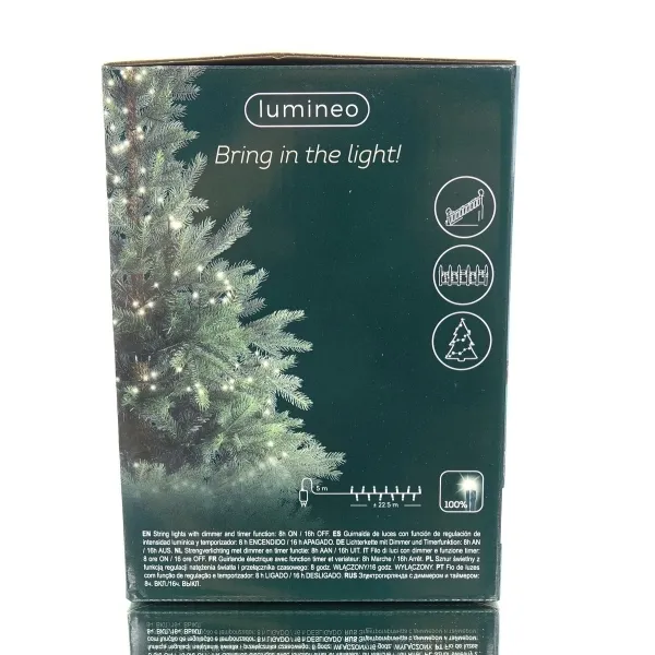 Lumineo LED Lichterkette Compact frün 22,5 Meter 1000 Lichter - warmweiß