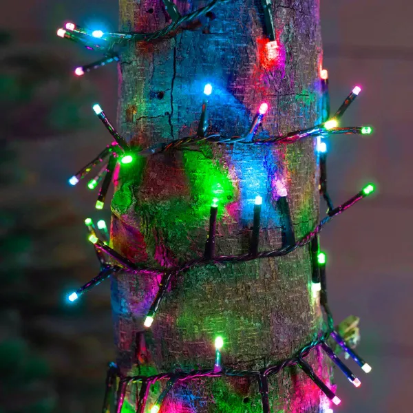 Lumineo LED Lichterkette Compact Twinkle grünes Kabel 16 Meter 750 Lichter - soft bunt