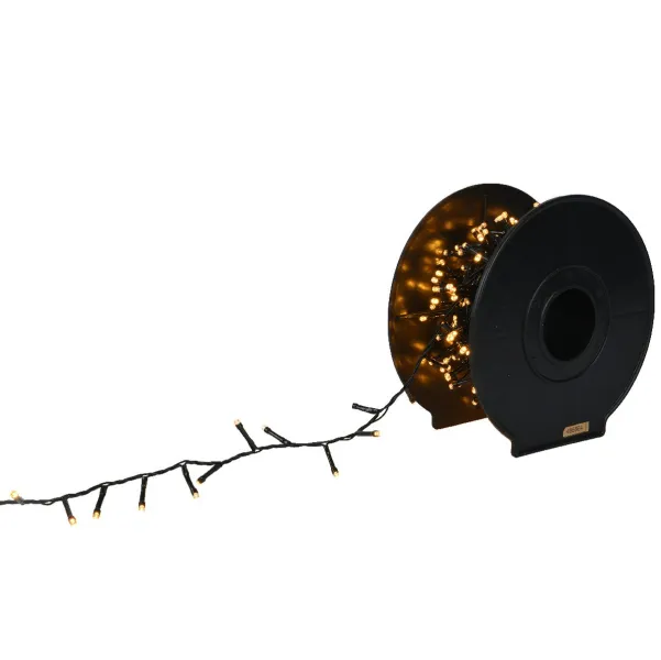 Lumineo LED Lichterkette Compact Twinkle schwarz Doppeltimer 30 Meter 1000 Lichter - softgold