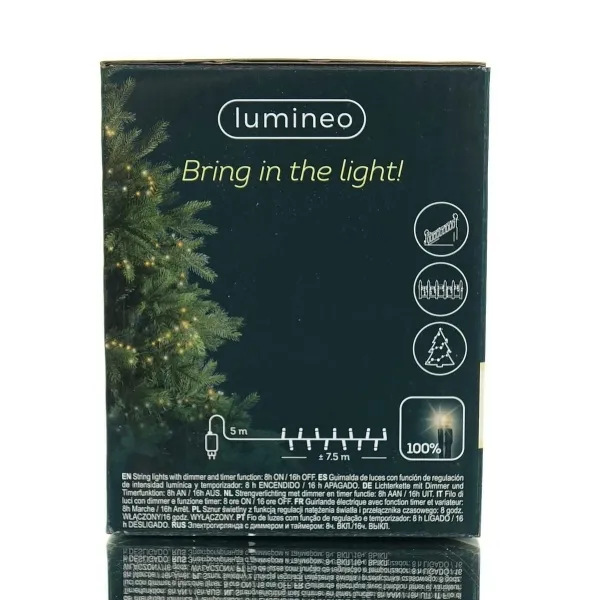 Lumineo LED Lichterkette Compact Warmweiß / Klassisch Warm 350 LED 7,5 m