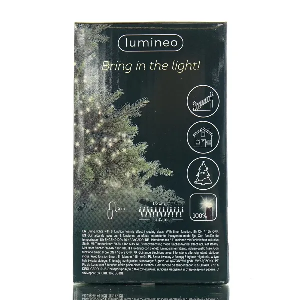 Lumineo LED Lichterkette Excellent Twinkle schwarz 15 Meter 960 Lichter - warmweiß