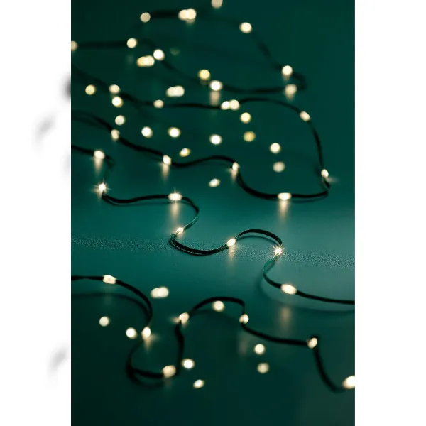 Lumineo LED Lichterkette Micro flex wire grün 36 Meter 480 Lichter - warmweiß