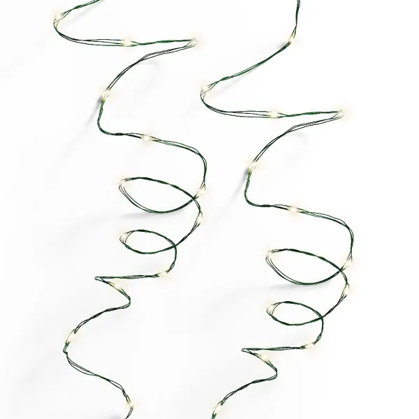 Lumineo LED Lichterkette Micro flex wire grün 6 Meter 80 Lichter - warmweiß