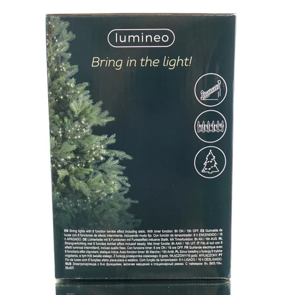 Lumineo LED Lichterkette Soft Glow Compact Twinkle Warmweiß 8 Funktionen 1.000 LED 22,5 m