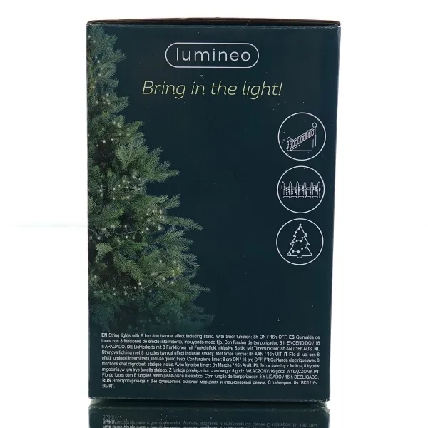 Lumineo LED Lichterkette Soft Glow Compact Twinkle Warmweiß 8 Funktionen 750 LED 16 m