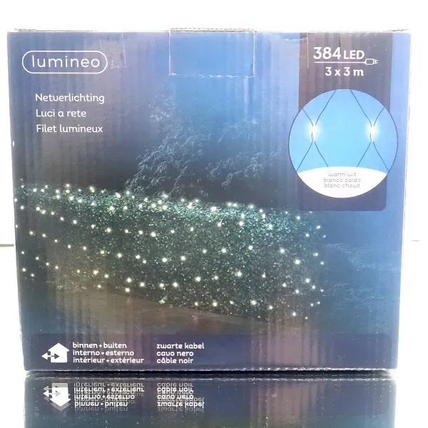 Lumineo LED Lichternetz schwarz 3 x 3 Meter 384 Lichter - warmweiß