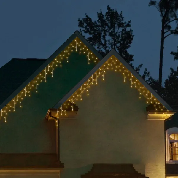 Lumineo LED Lichtervorhang Icicle Twinkle weiß 7,5 Meter 175 Lichter - warmweiß