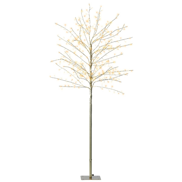 Lumineo Micro-LED Beleuchteter Baum Goldfarben Ø 60 cm Höhe 150 cm 480 Lichter - warmweiß / klassisch warm 