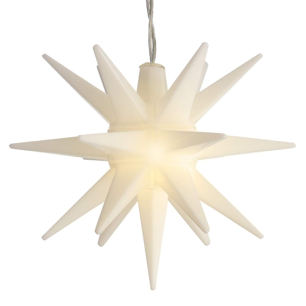 Lumineo Weihnachtsstern Weiß  Ø 12 cm 1 LED aus PVC - warmweiß