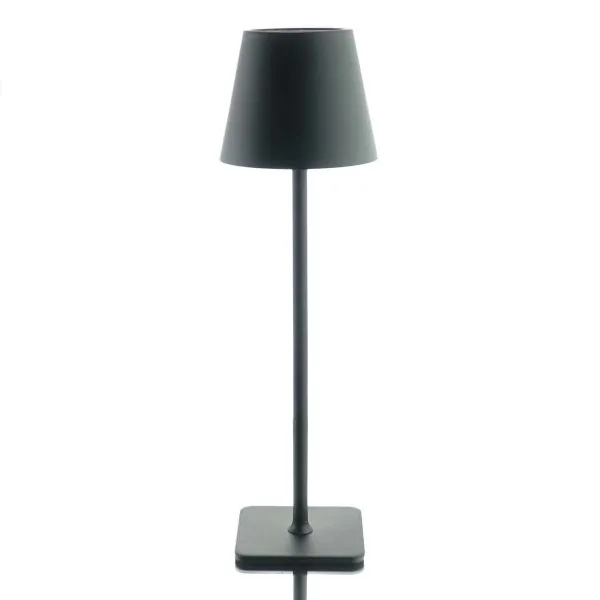 Lumineo LED Tischlampe Metall Schwarz mit Verlängerungsstück & USB-Aufladung
