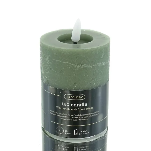 Lumineo LED Wachskerze Green grün Ø 7 cm Höhe 11,2 cm - warmweiß Lumineo LED Wachskerze Green grün Ø 7 cm Höhe 11,2 cm - warmweiß