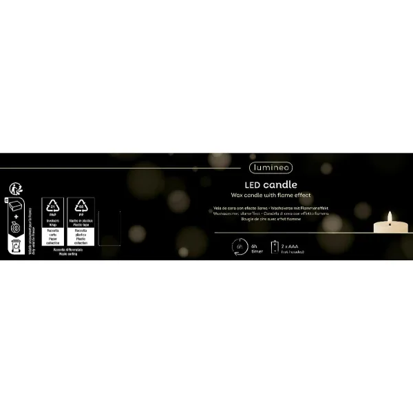 Lumineo LED Wachskerze Green grün Ø 7 cm Höhe 15 cm - warmweiß