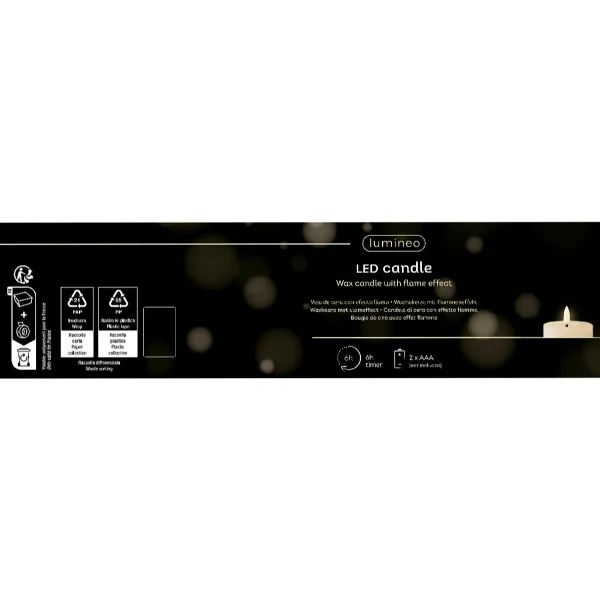 Lumineo LED Wachskerze Green grün Ø 7 cm Höhe 19 cm - warmweiß
