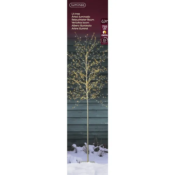 Lumineo Micro LED-Baum PVC/goldfarb. warmweiß & klass. warm Outdoor Ø 70 cm Höhe 180 cm Lumineo Micro LED-Baum PVC/goldfarb. warmweiß & klass. warm Outdoor Ø 70 cm Höhe 180 cm