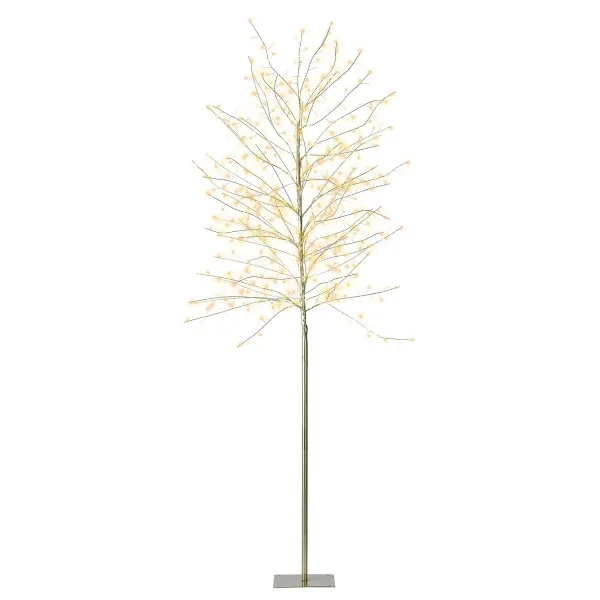 Lumineo Micro LED-Baum PVC/goldfarb. warmweiß & klass. warm Outdoor Ø 70 cm Höhe 180 cm