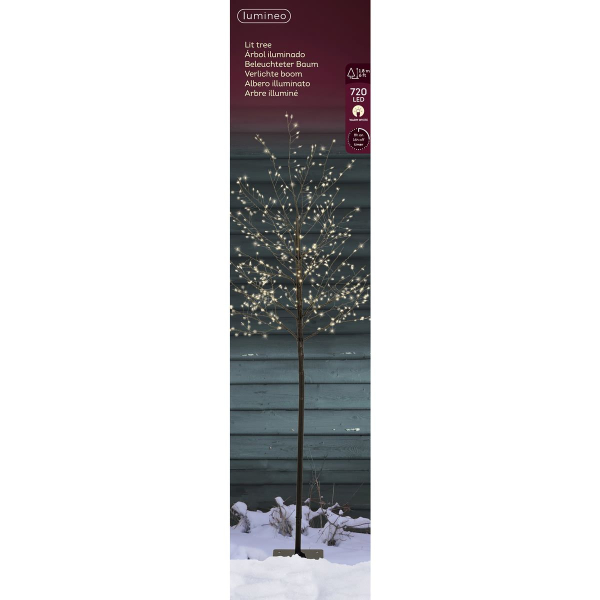 Lumineo Micro LED-Baum PVC/schwarz warmweiß Outdoor Ø 70 cm Höhe 180 cm